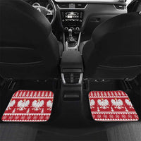 Poland Christmas Car Mats Emblem With Flag Style - Wonder Print Shop
