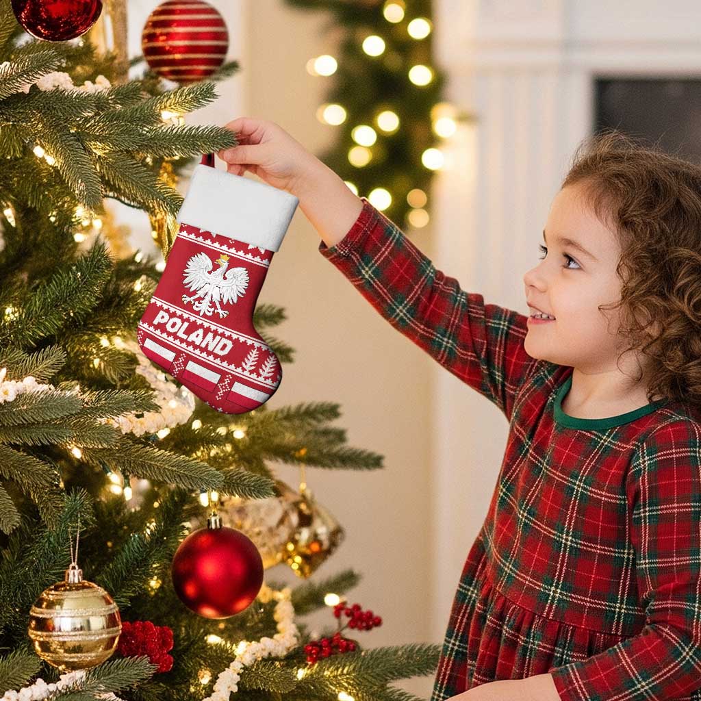 Poland Christmas Stocking Emblem With Flag Style - Wonder Print Shop