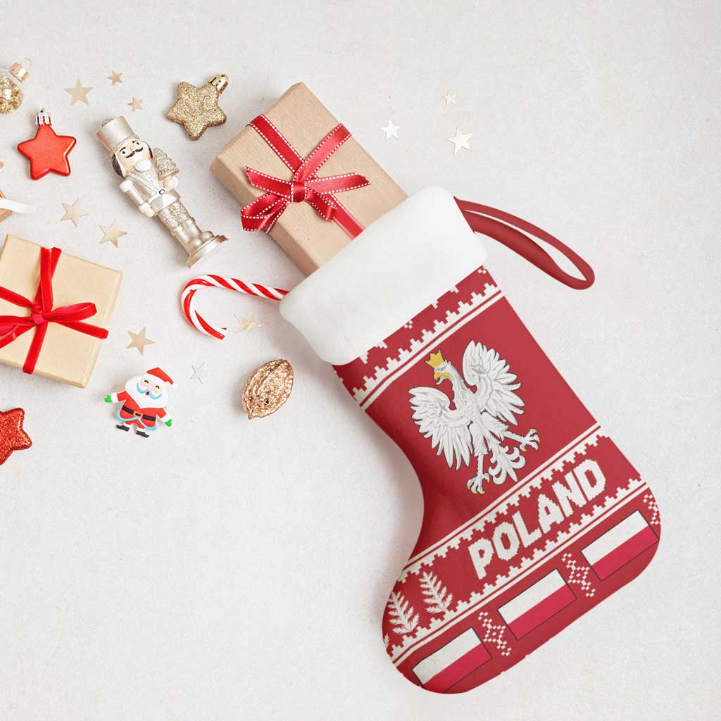 Poland Christmas Stocking Emblem With Flag Style - Wonder Print Shop