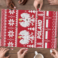 Poland Christmas Puzzle Emblem With Flag Style - Wonder Print Shop