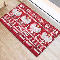 Poland Christmas Rubber Doormat Emblem With Flag Style - Wonder Print Shop