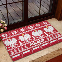 Poland Christmas Rubber Doormat Emblem With Flag Style - Wonder Print Shop