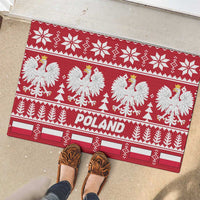 Poland Christmas Rubber Doormat Emblem With Flag Style - Wonder Print Shop