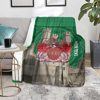 Personalized Caernarfonshire Wales Blanket Caernarfon Castle and Emblem Celtic Style - Wonder Print Shop
