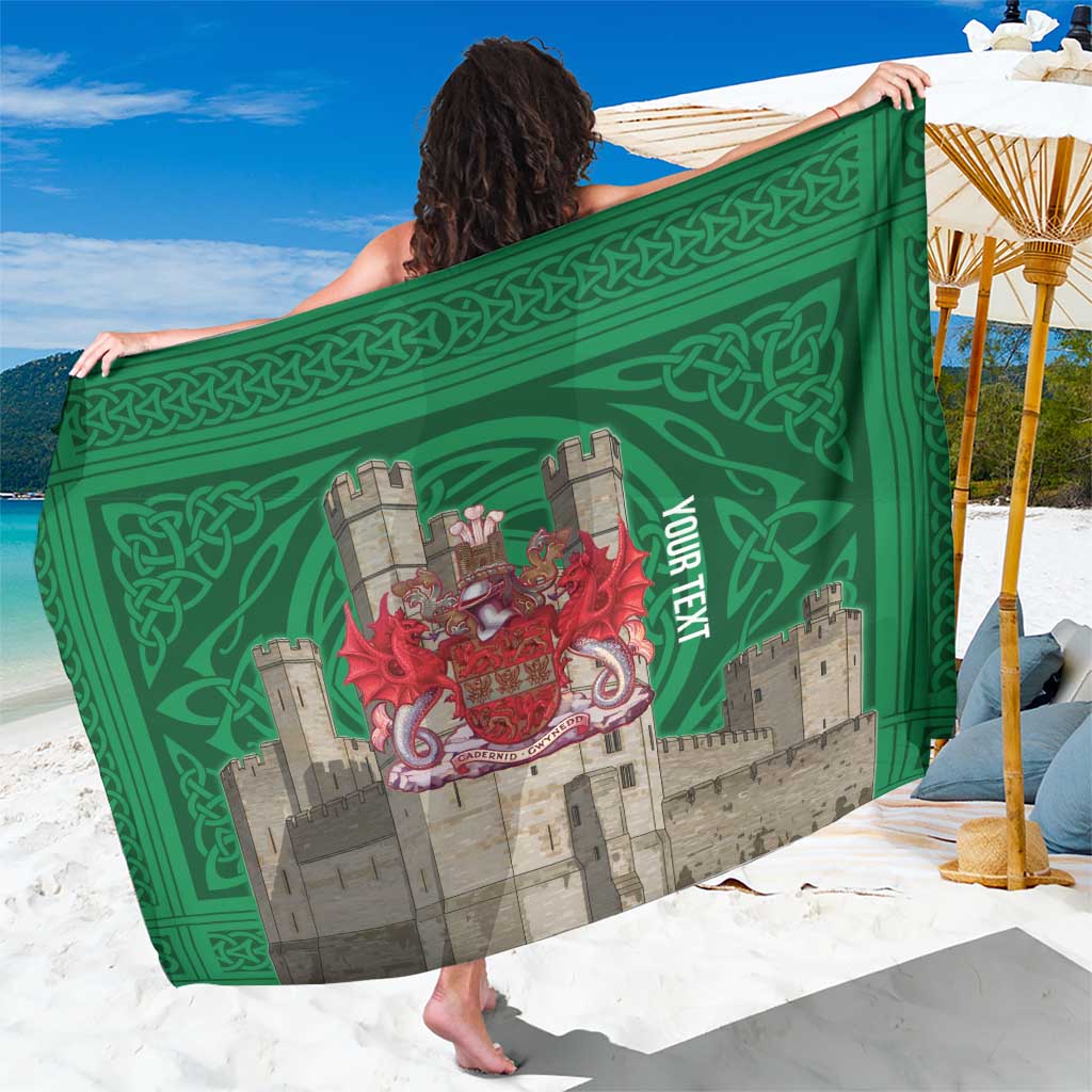 Personalized Caernarfonshire Wales Sarong Caernarfon Castle and Emblem Celtic Style - Wonder Print Shop