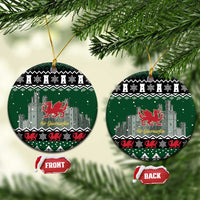 Caernarfonshire Wales Christmas Ceramic Ornament Caernarfon Castle Red Dragon - Wonder Print Shop