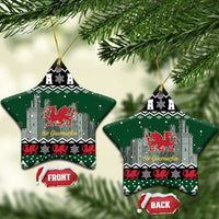 Caernarfonshire Wales Christmas Ceramic Ornament Caernarfon Castle Red Dragon - Wonder Print Shop