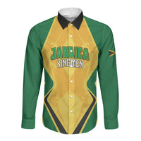 Custom Jamaica Cricket Long Sleeve Button Shirt Kingsmen Go For Glory