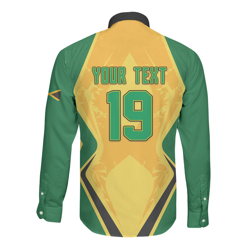 Custom Jamaica Cricket Long Sleeve Button Shirt Kingsmen Go For Glory