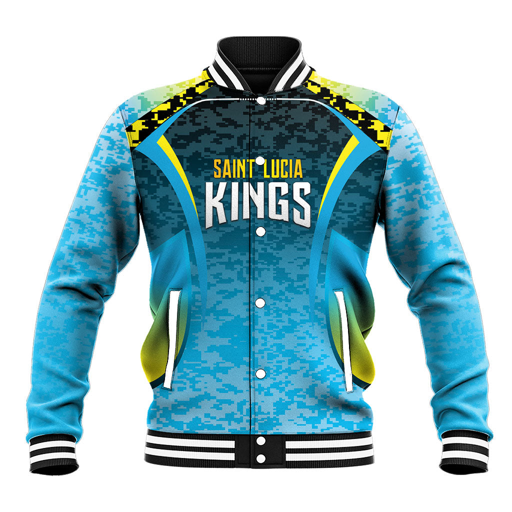 Custom Saint Lucia Cricket Baseball Jacket Kings Go For Glory