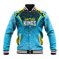 Custom Saint Lucia Cricket Baseball Jacket Kings Go For Glory
