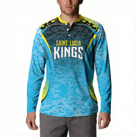 Custom Saint Lucia Cricket Button Sweatshirt Kings Go For Glory