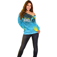 Custom Saint Lucia Cricket Off Shoulder Sweater Kings Go For Glory
