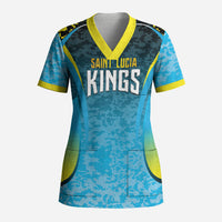 Custom Saint Lucia Cricket Scrub Top Kings Go For Glory