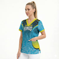 Custom Saint Lucia Cricket Scrub Top Kings Go For Glory