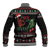 Funny Six Seven Skeleton Hand Baseball Jacket Meme Gen Alpha Slang - Wonder Print Shop