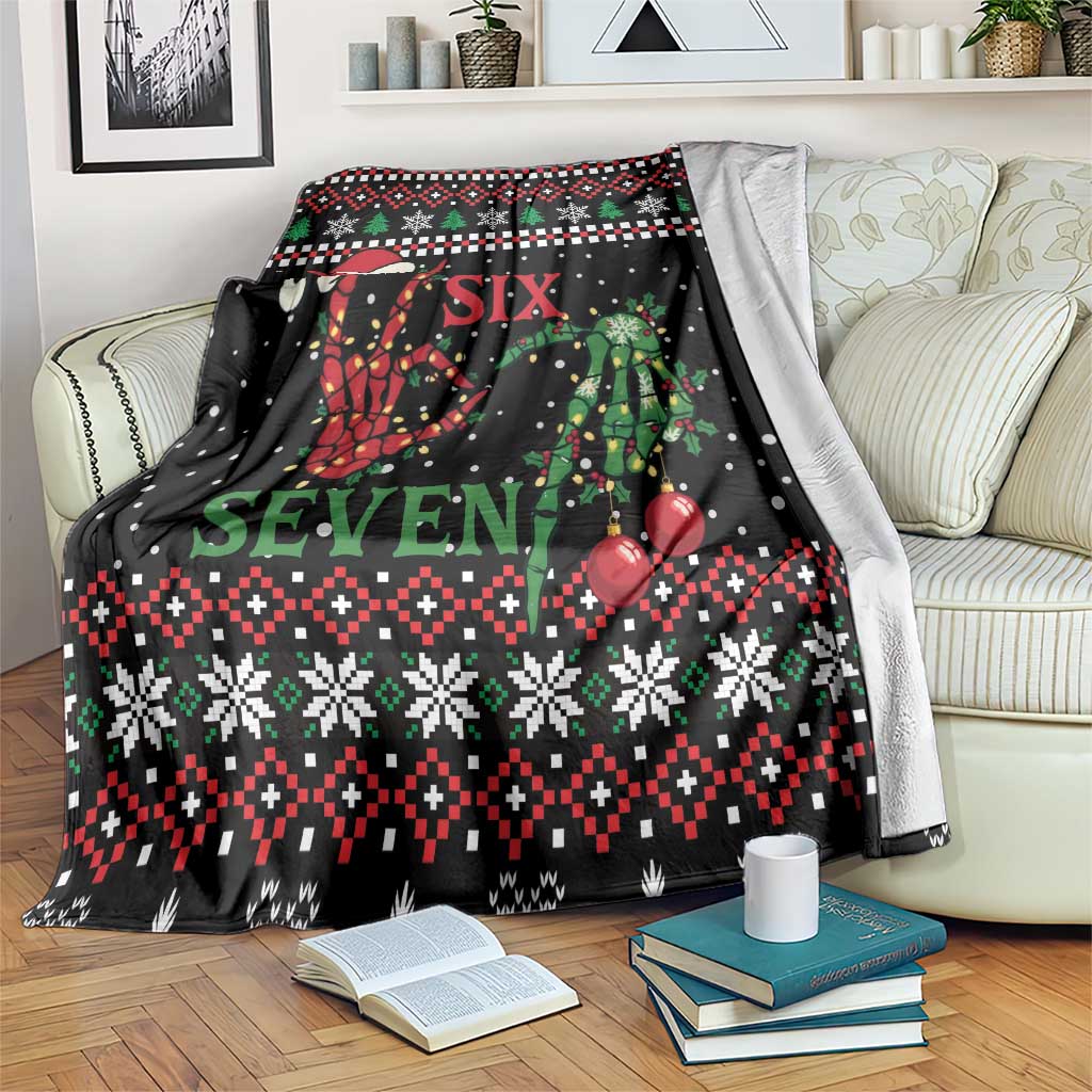 Funny Six Seven Skeleton Hand Blanket Meme Gen Alpha Slang - Wonder Print Shop