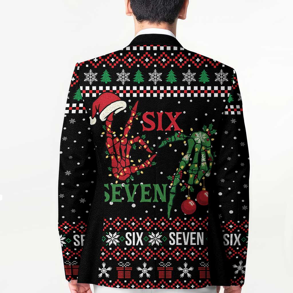 Funny Six Seven Skeleton Hand Blazer Meme Gen Alpha Slang - Wonder Print Shop