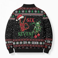Funny Six Seven Skeleton Hand Bomber Puffer Jacket Meme Gen Alpha Slang - Wonder Print Shop