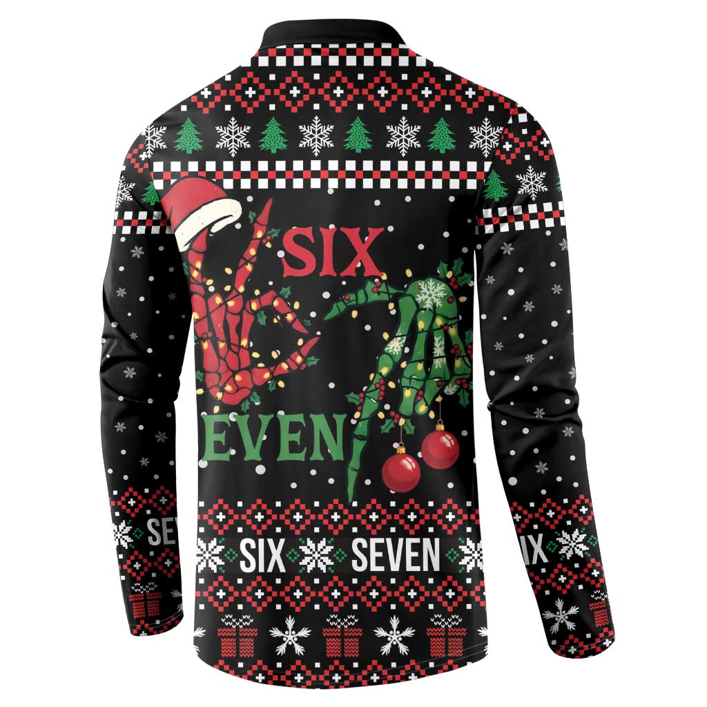 Funny Six Seven Skeleton Hand Button Sweatshirt Meme Gen Alpha Slang - Wonder Print Shop
