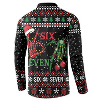 Funny Six Seven Skeleton Hand Button Sweatshirt Meme Gen Alpha Slang - Wonder Print Shop