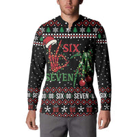 Funny Six Seven Skeleton Hand Button Sweatshirt Meme Gen Alpha Slang - Wonder Print Shop