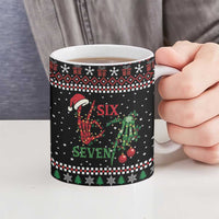 Funny Six Seven Skeleton Hand Ceramic Mug Meme Gen Alpha Slang - Wonder Print Shop
