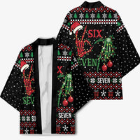 Funny Six Seven Skeleton Hand Kimono Meme Gen Alpha Slang - Wonder Print Shop