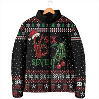 Funny Six Seven Skeleton Hand Padded Jacket Meme Gen Alpha Slang - Wonder Print Shop