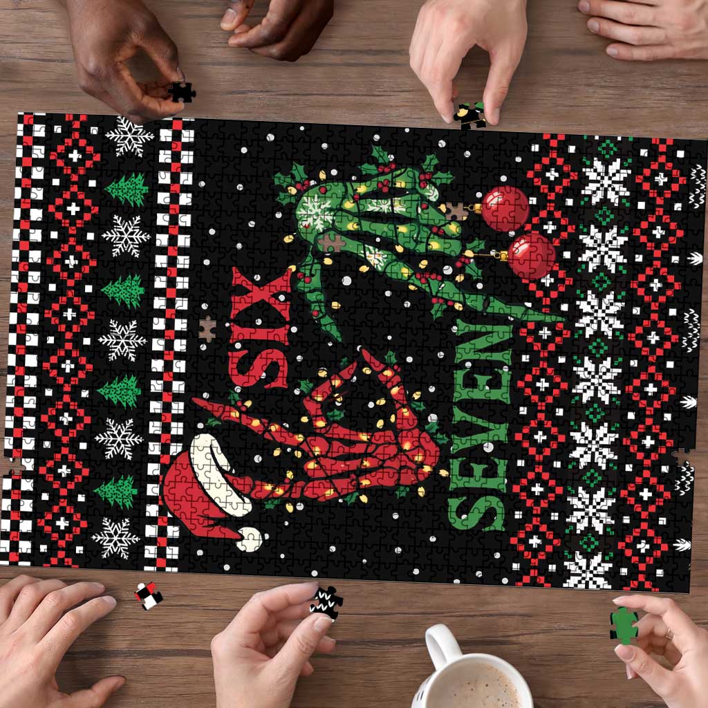 Funny Six Seven Skeleton Hand Puzzle Meme Gen Alpha Slang - Wonder Print Shop
