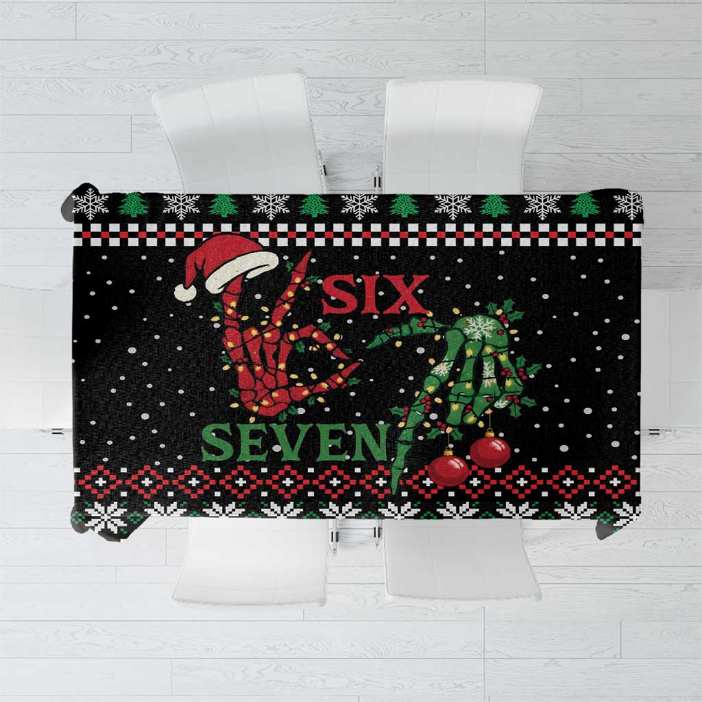 Funny Six Seven Skeleton Hand Tablecloth Meme Gen Alpha Slang - Wonder Print Shop