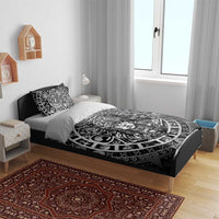 Mexico Aztec Warrior Goddess Bedding Set Aztec Skull Tribal Calender Silver Spirit - Wonder Print Shop