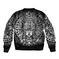 Mexico Aztec Warrior Goddess Bomber Jacket Aztec Skull Tribal Calender Silver Spirit - Wonder Print Shop