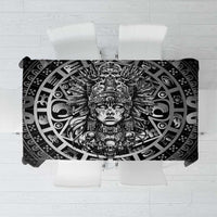 Mexico Aztec Warrior Goddess Tablecloth Aztec Skull Tribal Calender Silver Spirit - Wonder Print Shop