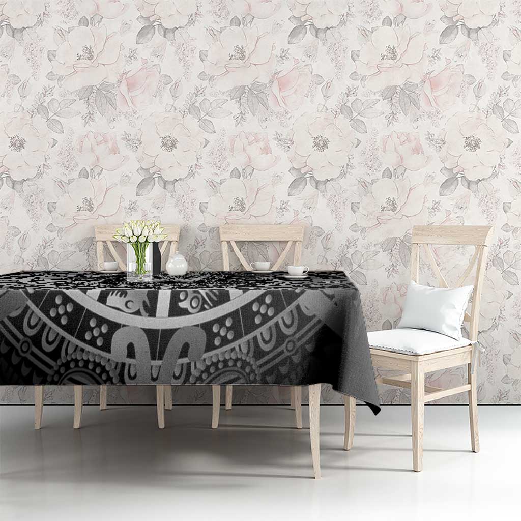 Mexico Aztec Warrior Goddess Tablecloth Aztec Skull Tribal Calender Silver Spirit - Wonder Print Shop