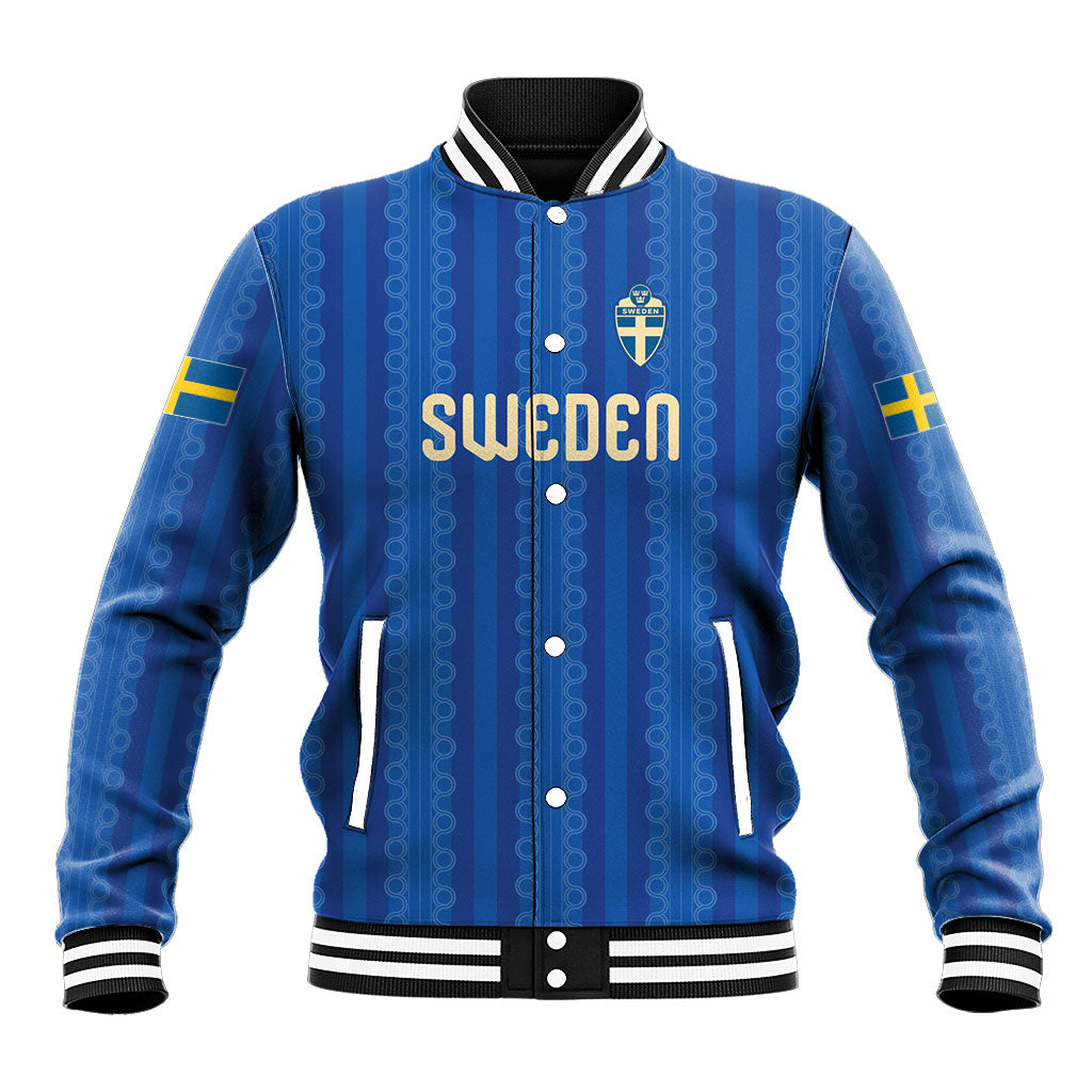 Custom World Football 2026 Sweden Baseball Jacket Swedish The Blue and Yellow Champions