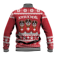 Saint Bernard Dog Switzerland Christmas Baseball Jacket - Wonder Print Shop