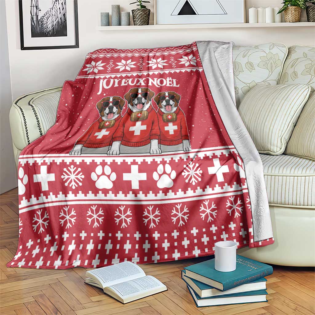 Saint Bernard Dog Switzerland Christmas Blanket - Wonder Print Shop