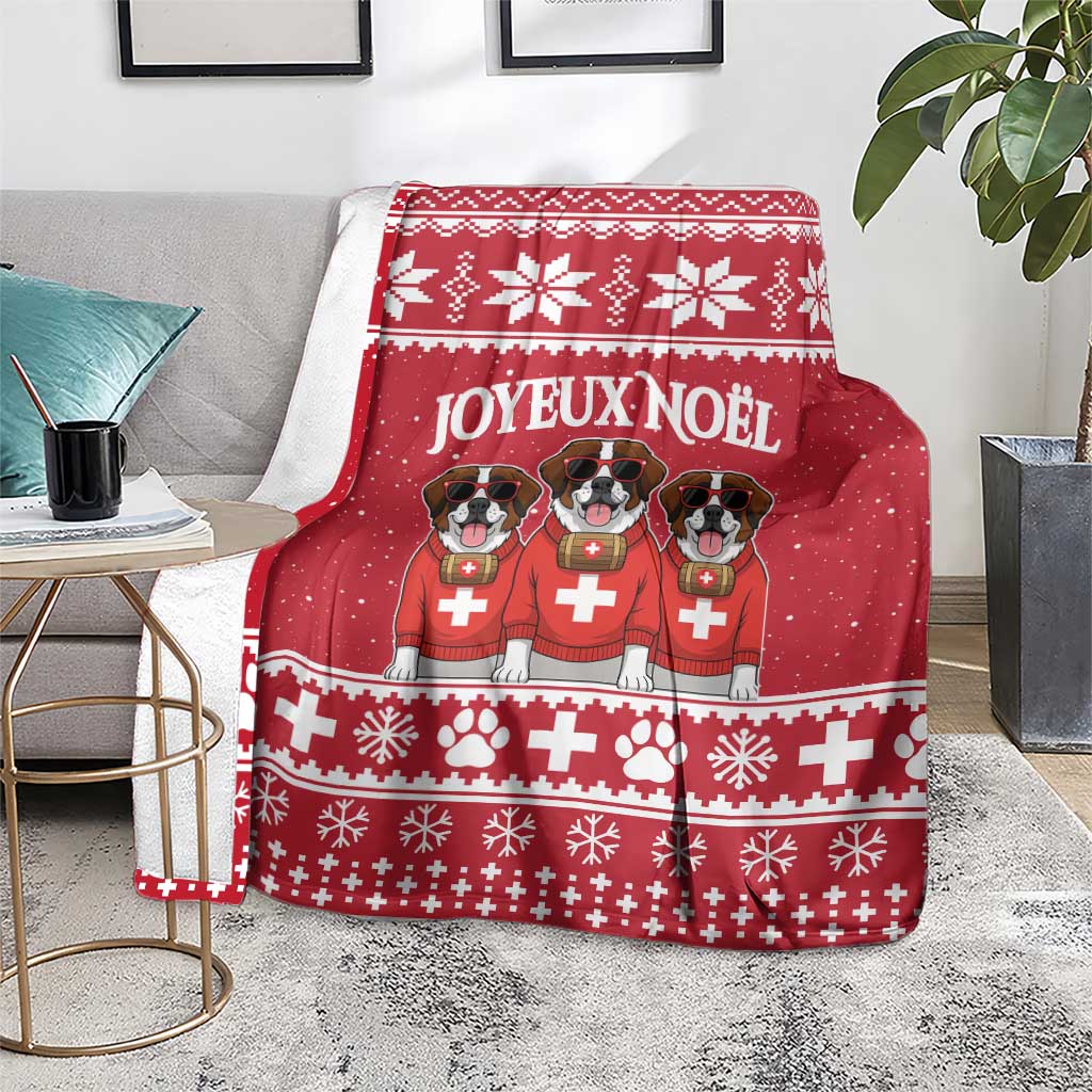 Saint Bernard Dog Switzerland Christmas Blanket - Wonder Print Shop