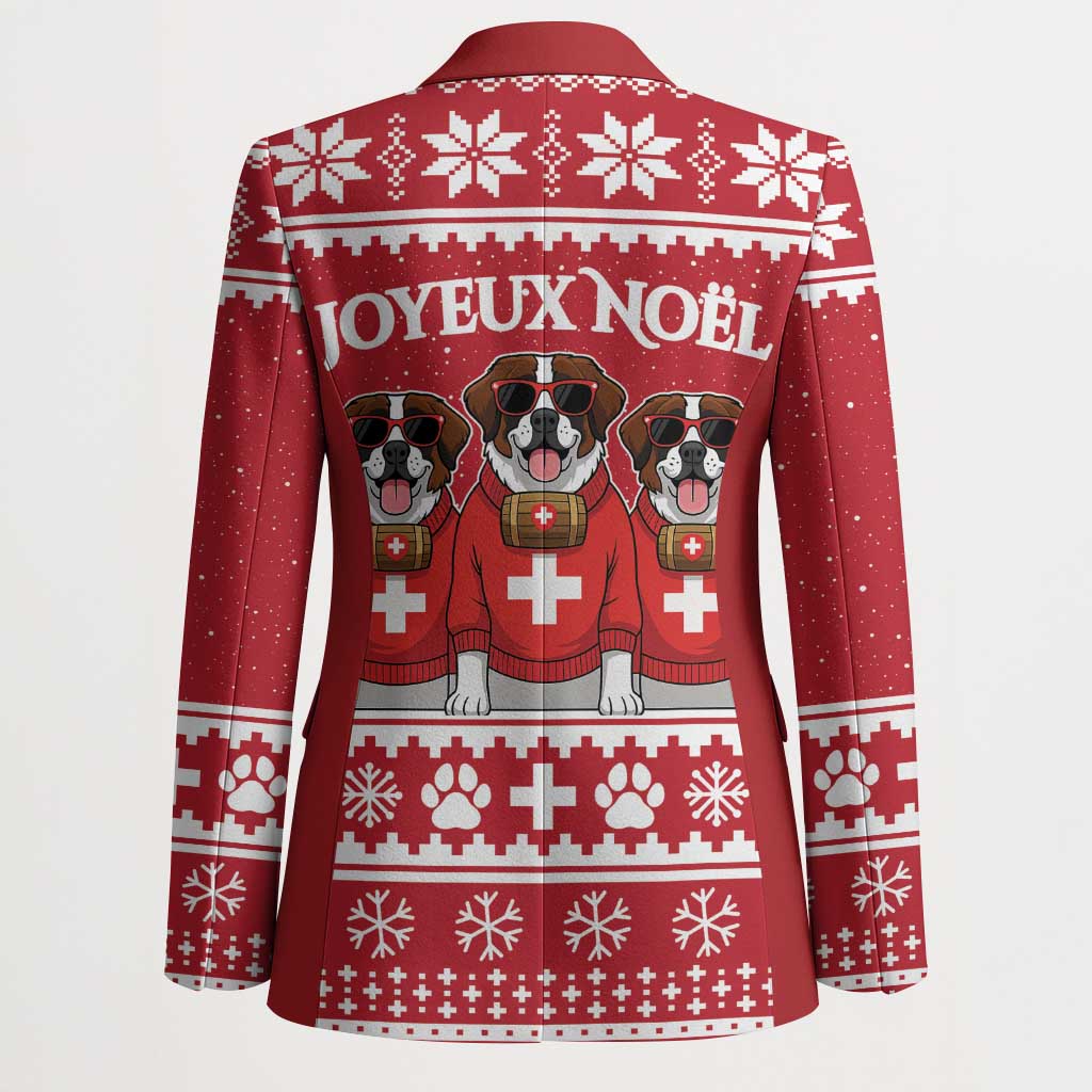 Saint Bernard Dog Switzerland Christmas Blazer - Wonder Print Shop