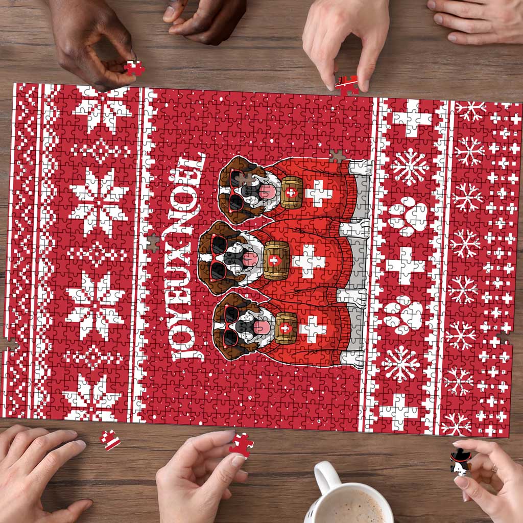 Saint Bernard Dog Switzerland Christmas Puzzle - Wonder Print Shop