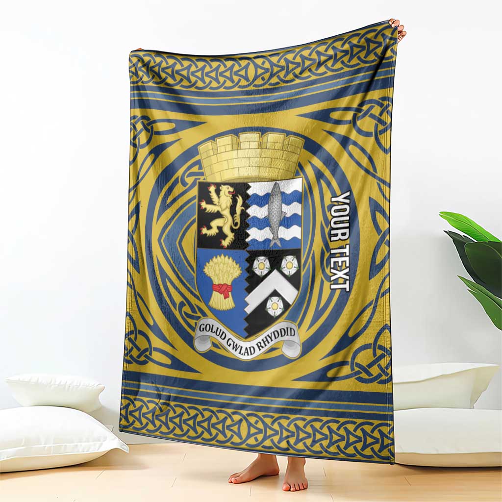 Personalized Cardiganshire Wales Blanket Ceredigion Coat of Arms Celtic Design - Wonder Print Shop