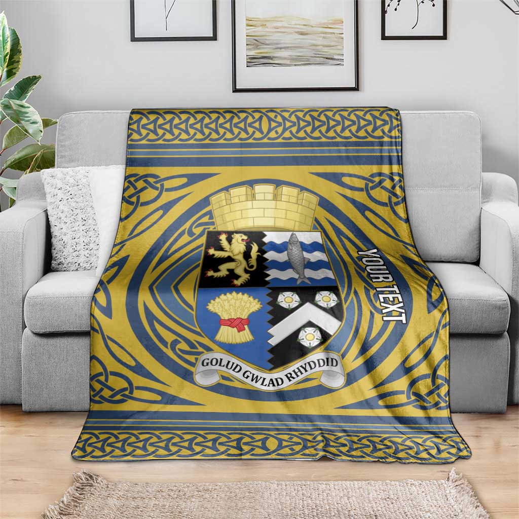 Personalized Cardiganshire Wales Blanket Ceredigion Coat of Arms Celtic Design - Wonder Print Shop
