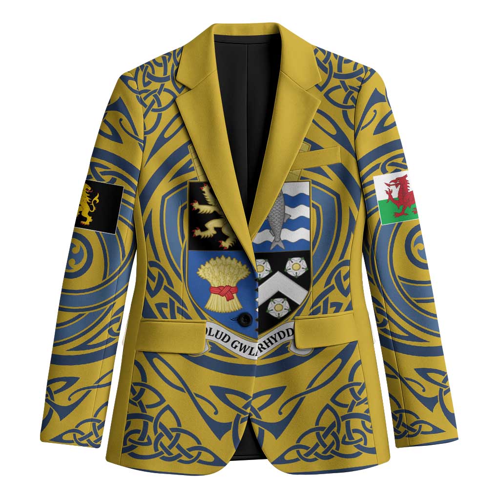 Personalized Cardiganshire Wales Blazer Ceredigion Coat of Arms Celtic Design - Wonder Print Shop