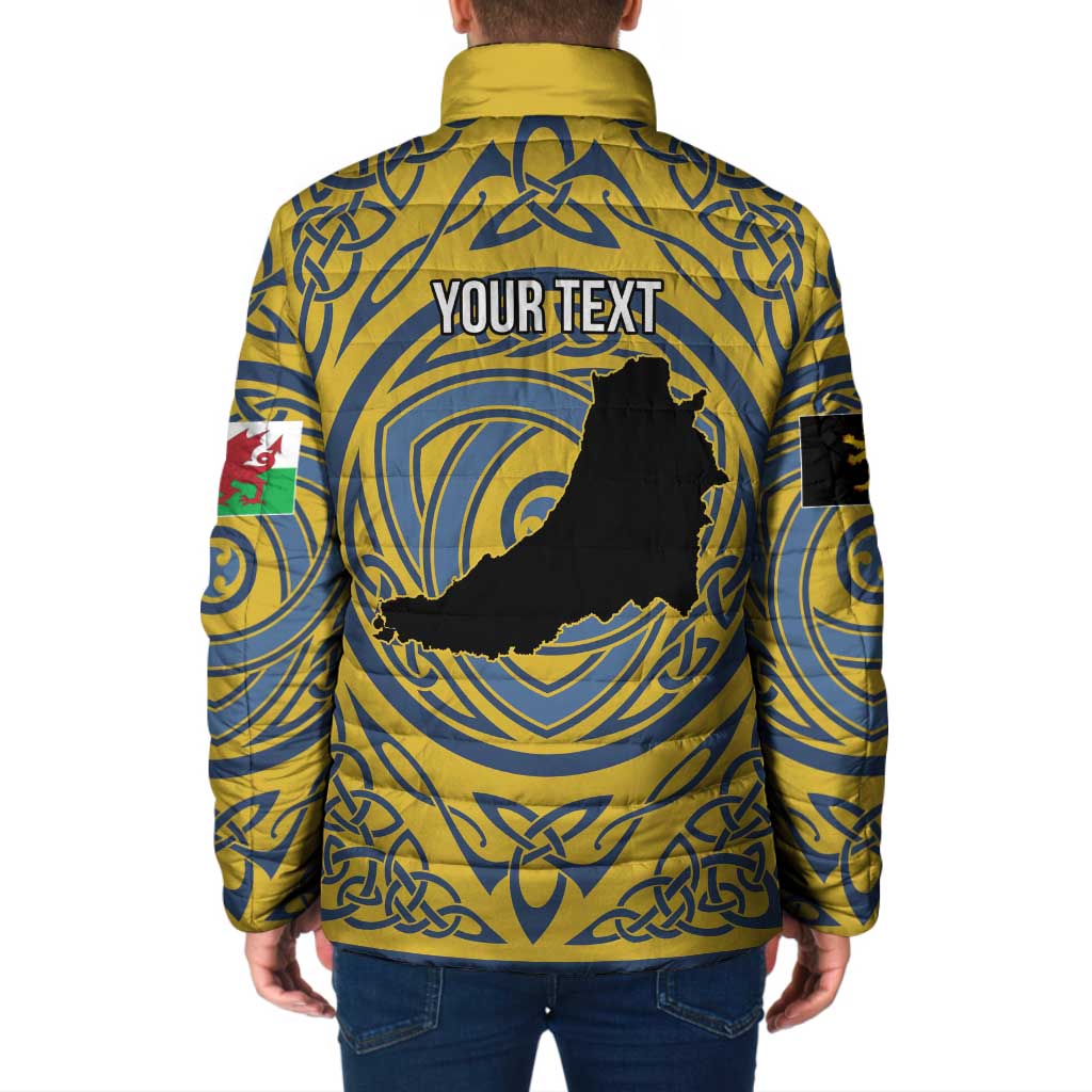 Personalized Cardiganshire Wales Padded Jacket Ceredigion Coat of Arms Celtic Design - Wonder Print Shop
