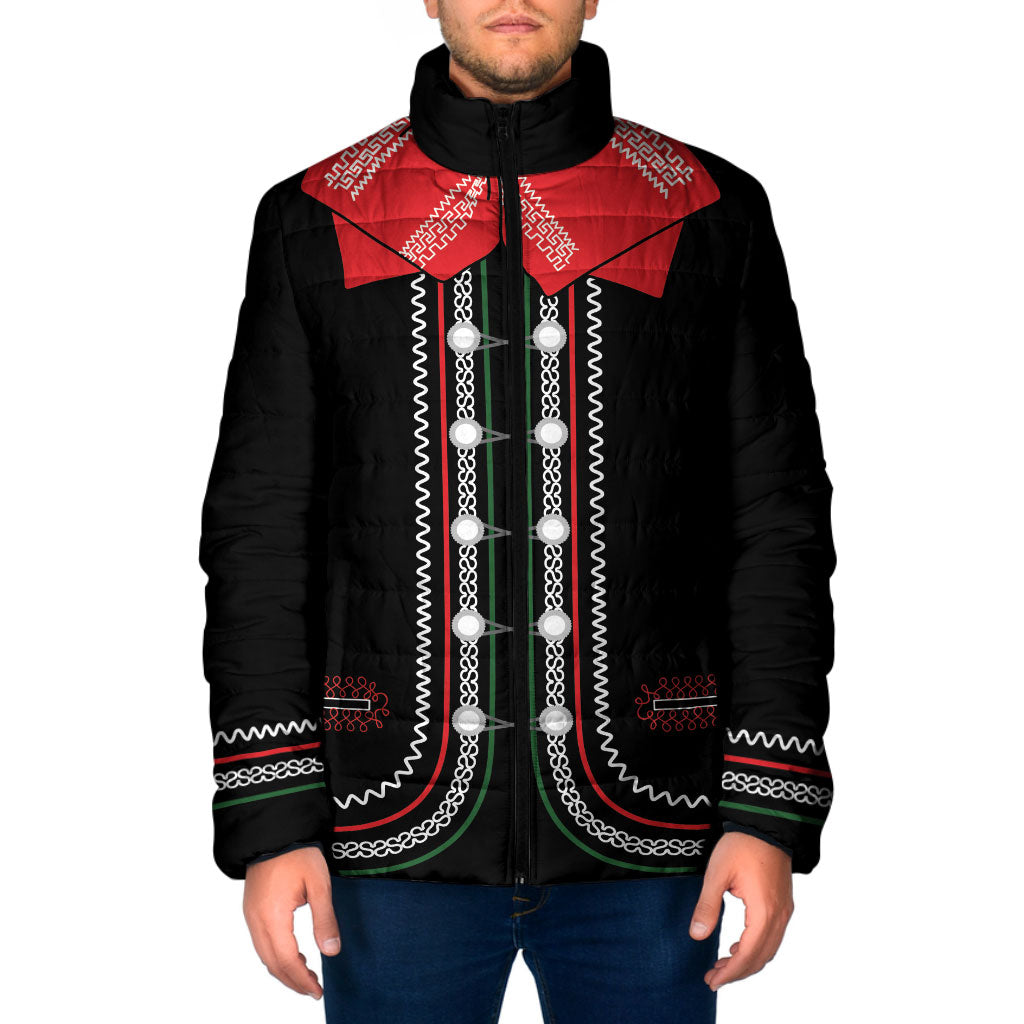 Mexican Mariachi Charro Suit Padded Jacket Viva Mexico Dia de los Muertos