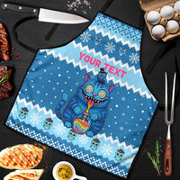 Personalized Trippy Catmas Apron Cute Blue Derpy Cat and Owl Companion - Wonder Print Shop