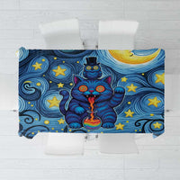 Trippy Cat and Owl Tablecloth Starry Psychedelic Vibes - Wonder Print Shop