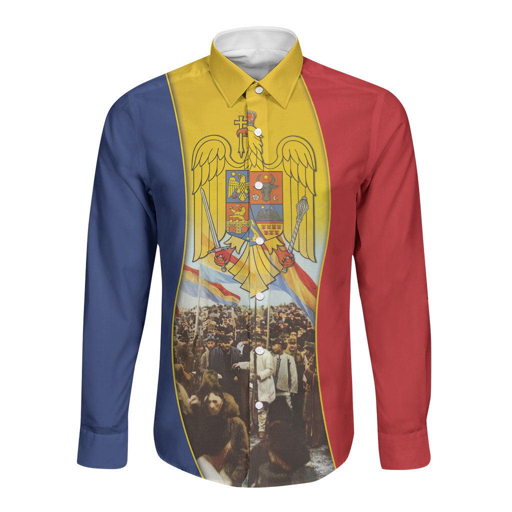 Romania Great Union Day Long Sleeve Button Shirt Alba Iulia Great National Assembly