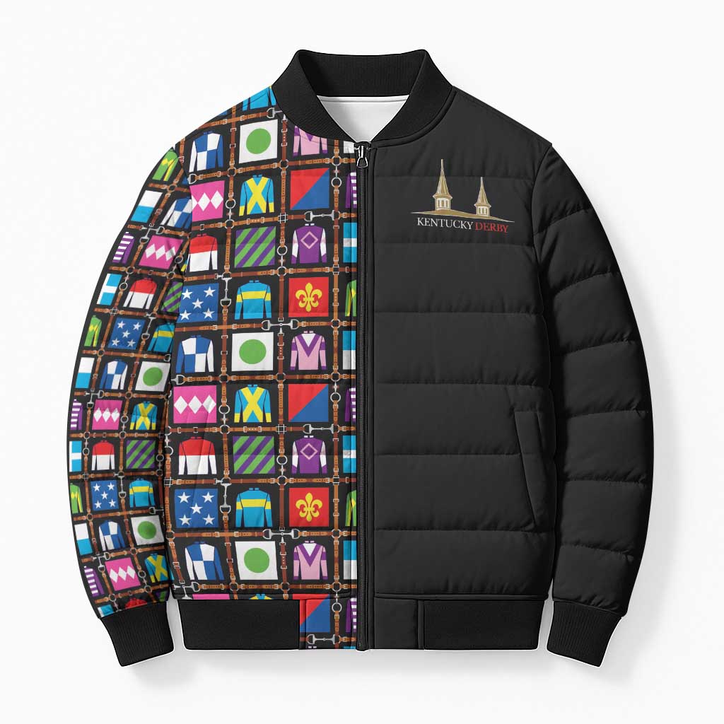 Kentucky Horse Racing 152nd Bomber Puffer Jacket Run for the Roses 2026 Black Edition